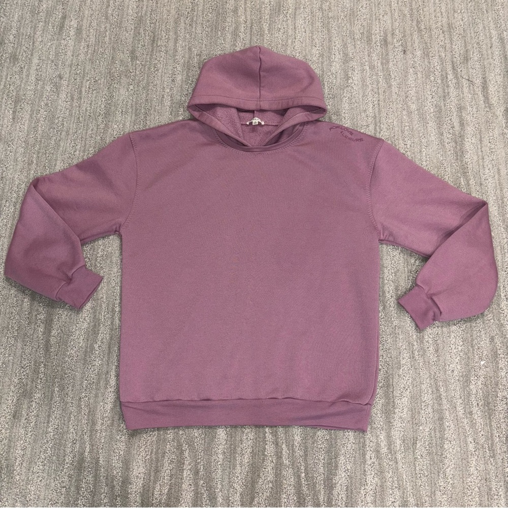 For Love & Lemons “For Love & Leisure” Women’s Purple Oversized Hoodie Sz S FLAW